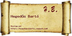 Hegedűs Bartó névjegykártya